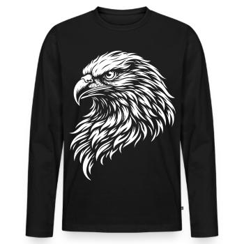 Eagle Tribal Eagle Head – Mystical Wild Animal Motif - Men's Premium Organic Long Sleeve Shirt - black - Front - Nico (187cm)