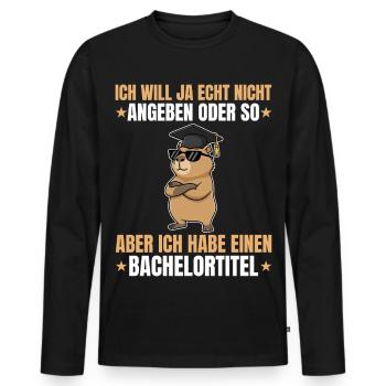Examen de licence réussi Licence de Capybara - T-shirt manches longues Premium bio Homme - noir - Devant - Nico (187cm)