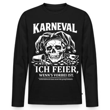 Anti-Carnaval - T-shirt manches longues Premium bio Homme - noir - Devant - Nico (187cm)