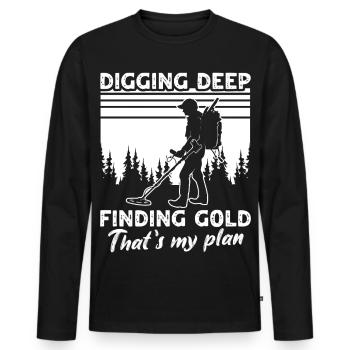 Détecteur de métaux - T-shirt manches longues Premium bio Homme - noir - Devant - Nico (187cm)