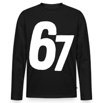 67 Six Seven - Männer Premium Bio Langarmshirt - Schwarz - Vorne - Nico (187cm)