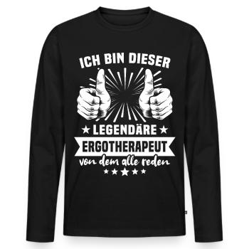 Ergotherapeut Legende - Männer Premium Bio Langarmshirt - Schwarz - Vorne - Nico (187cm)