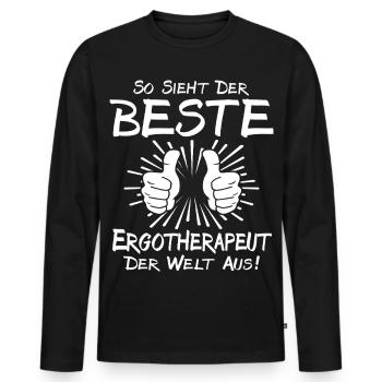 Bester Ergotherapeut - Männer Premium Bio Langarmshirt - Schwarz - Vorne - Nico (187cm)