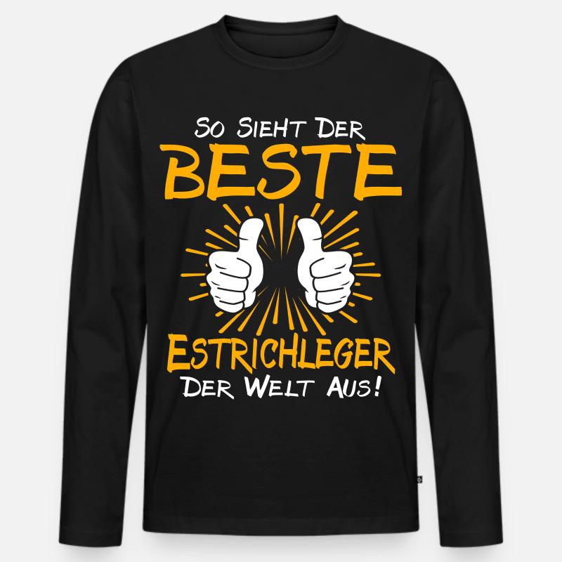 Estrichleger Geschenkidee - Männer Premium Bio Langarmshirt - Schwarz