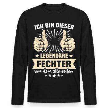 Fencer Sayings - Men's Premium Organic Long Sleeve Shirt - black - Front - Nico (187cm)