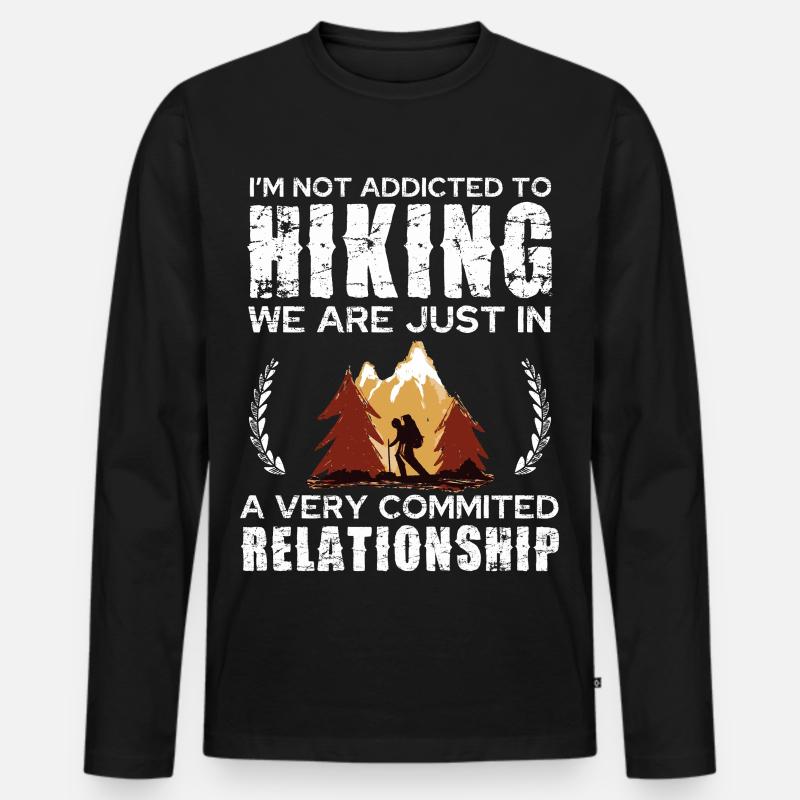 Hiking Commitment Tee Design - Men's Premium Organic Long Sleeve Shirt - black