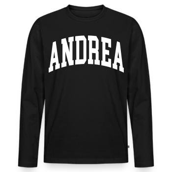 Andrea - T-shirt manches longues Premium bio Homme - noir - Devant - Nico (187cm)