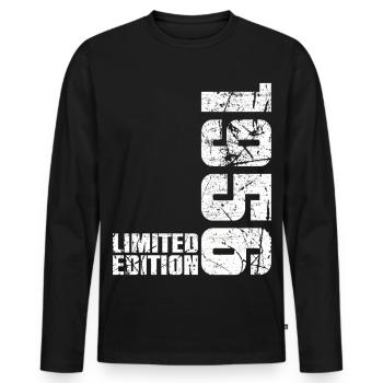 70th Birthday Man Woman 70 Years 1956 Gift - Men's Premium Organic Long Sleeve Shirt - black - Front - Nico (187cm)