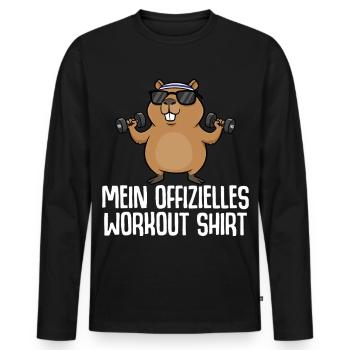 My official workout shirt Capybara Gym - Men's Premium Organic Long Sleeve Shirt - black - Front - Nico (187cm)