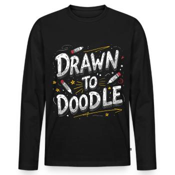 Gribouillis Dessins Dessins Dessin à Gribouillis - T-shirt manches longues Premium bio Homme - noir - Devant - Nico (187cm)