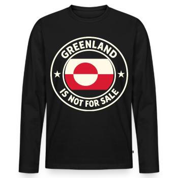 Greenland Greenland Not For Sale Funny - Men's Premium Organic Long Sleeve Shirt - black - Front - Nico (187cm)