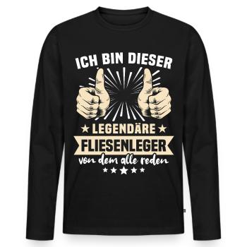 tiler sayings - Men's Premium Organic Long Sleeve Shirt - black - Front - Nico (187cm)