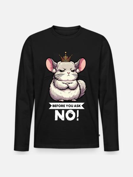 Avant de demander aux chinchillas rongeurs - T-shirt manches longues Premium bio Homme - noir