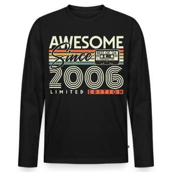 2006 Vintage Retro 20th Birthday Gift - Men's Premium Organic Long Sleeve Shirt - black - Front - Nico (187cm)