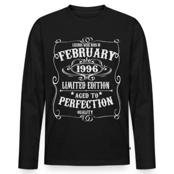 Legends est né en février 1996 - T-shirt manches longues Premium bio Homme - noir - Devant - Nico (187cm)
