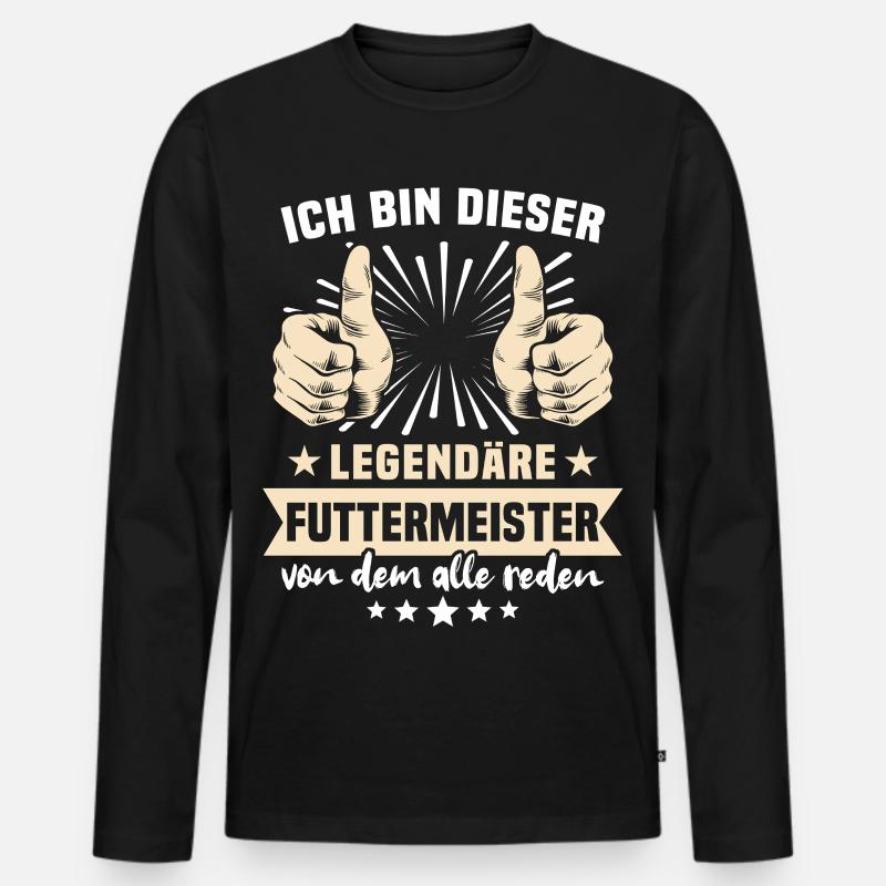 Futtermeister Sprüche - Männer Premium Bio Langarmshirt - Schwarz