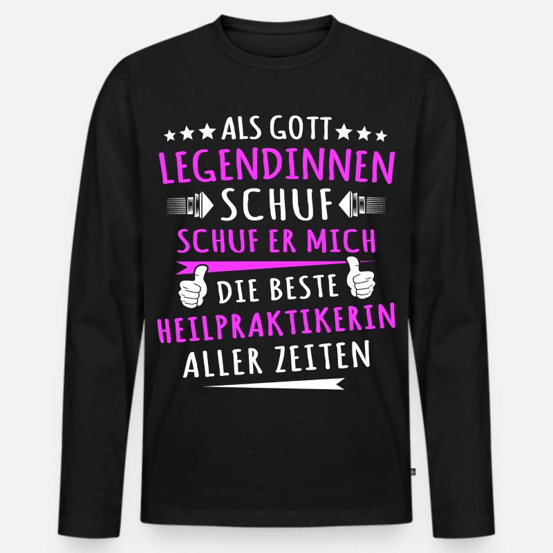 Heilpraktikerin Geschenkidee - Männer Premium Bio Langarmshirt - Schwarz