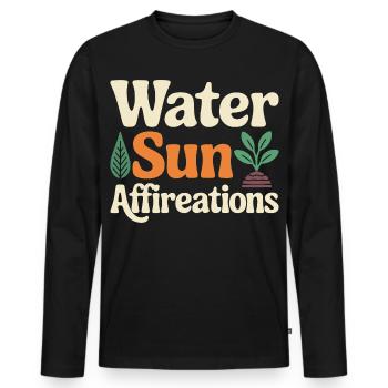 Water Sun Affireations Nature Design - Men's Premium Organic Long Sleeve Shirt - black - Front - Nico (187cm)