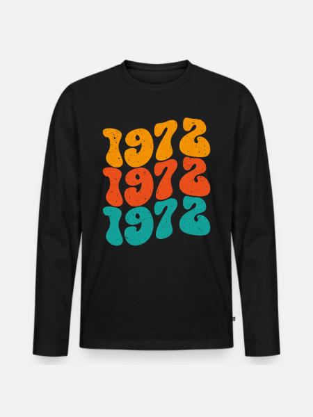Millésime 1972 - T-shirt manches longues Premium bio Homme - noir