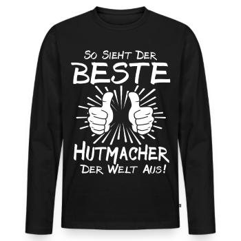 Meilleur Chapelier Fou - T-shirt manches longues Premium bio Homme - noir - Devant - Nico (187cm)
