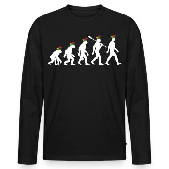 Homo Carnival | Evolution of Fools, Shrovetide - Men's Premium Organic Long Sleeve Shirt - black - Front - Nico (187cm)