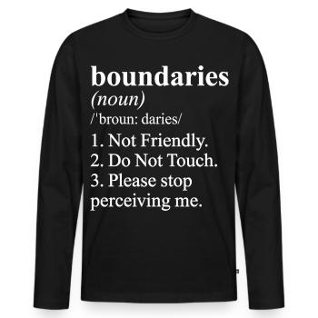 Définition drôle et non amicale - T-shirt manches longues Premium bio Homme - noir - Devant - Nico (187cm)