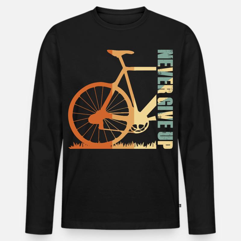 Fahrrad-Silhouette Gradient-Design - Männer Premium Bio Langarmshirt - Schwarz