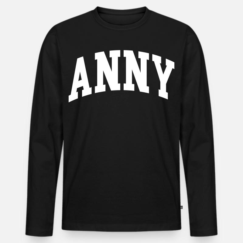 Anny - Männer Premium Bio Langarmshirt - Schwarz