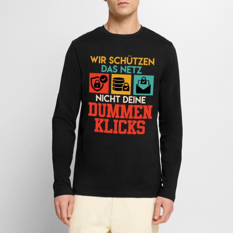 Coder WIR DAS NETZ NICHT DEINE DUMMEN KLICKS Männer Premium Bio Langarmshirt