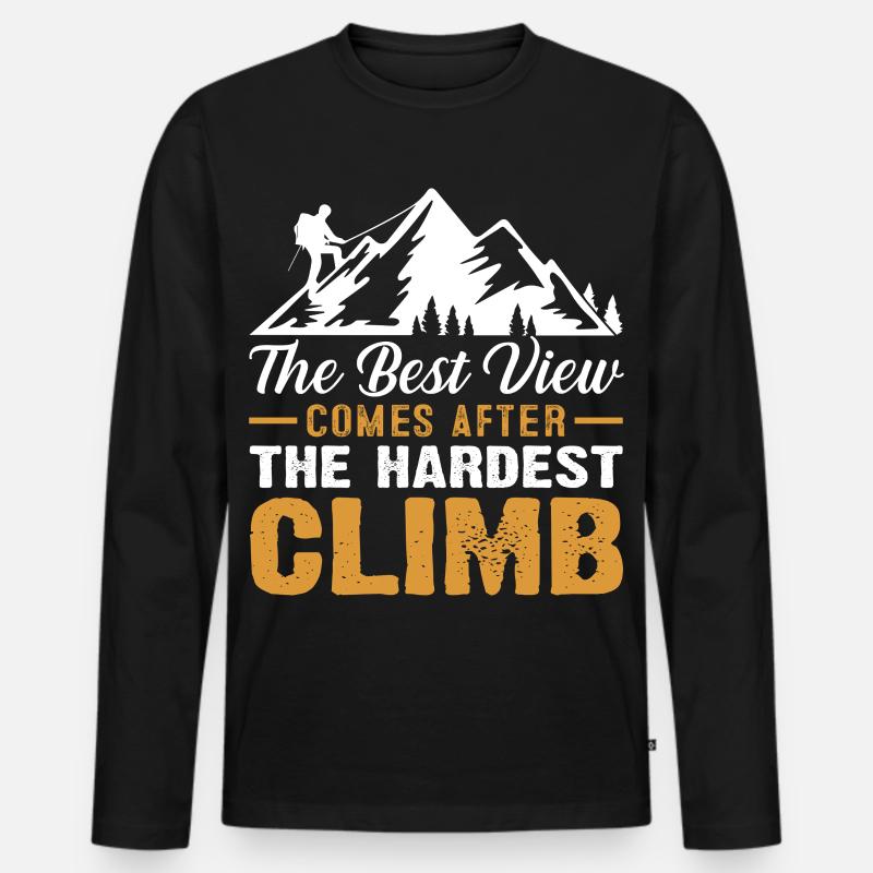 Bergsteigen - Männer Premium Bio Langarmshirt - Schwarz
