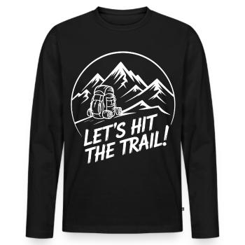 Allons sur la piste – Aventure en montagne - T-shirt manches longues Premium bio Homme - noir - Devant - Nico (187cm)