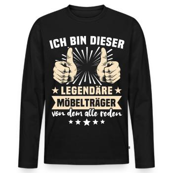 Furniture Carrier Sayings - Men's Premium Organic Long Sleeve Shirt - black - Front - Nico (187cm)