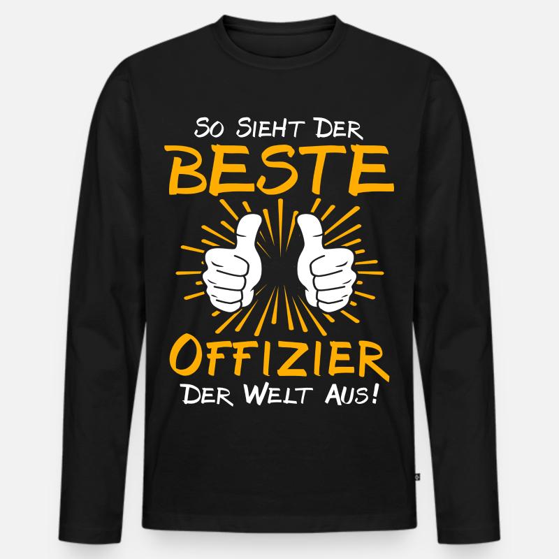 Offizier Geschenkidee - Männer Premium Bio Langarmshirt - Schwarz