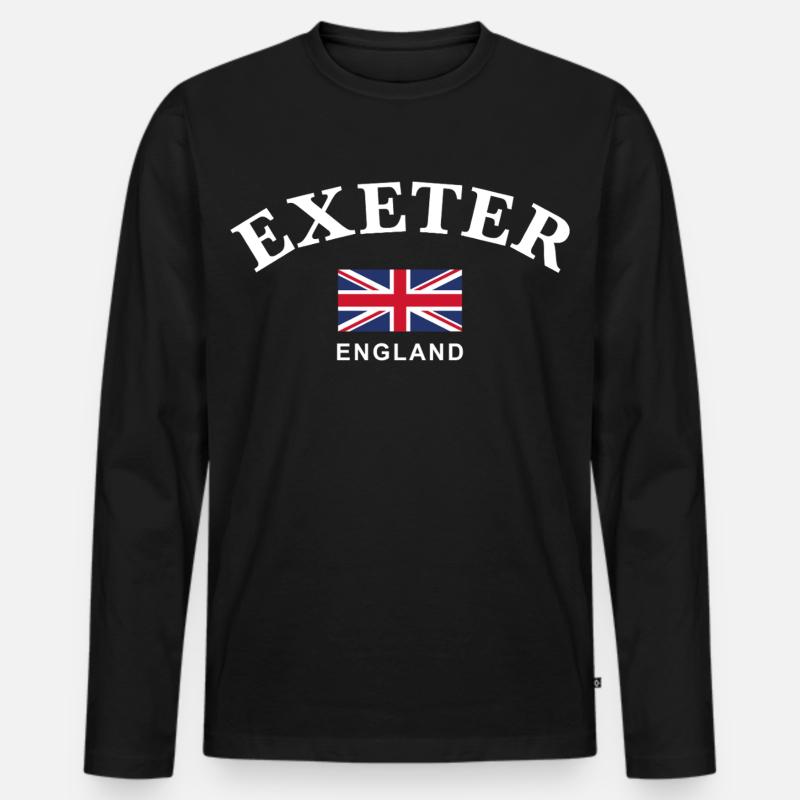 Exeter, England - Männer Premium Bio Langarmshirt - Schwarz