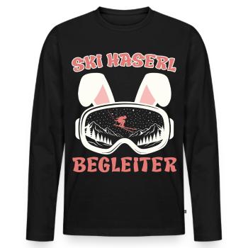 Apres-Ski SKI HASERL BEGLEITER Lustiges - Männer Premium Bio Langarmshirt - Schwarz - Vorne - Nico (187cm)