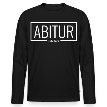 Abitur Est 2026 - Men's Premium Organic Long Sleeve Shirt - black - Front - Nico (187cm)