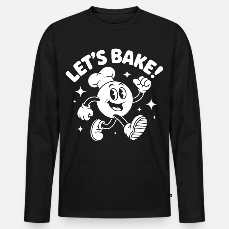 Let's Bake! Cartoon-Keksfigur - Männer Premium Bio Langarmshirt - Schwarz
