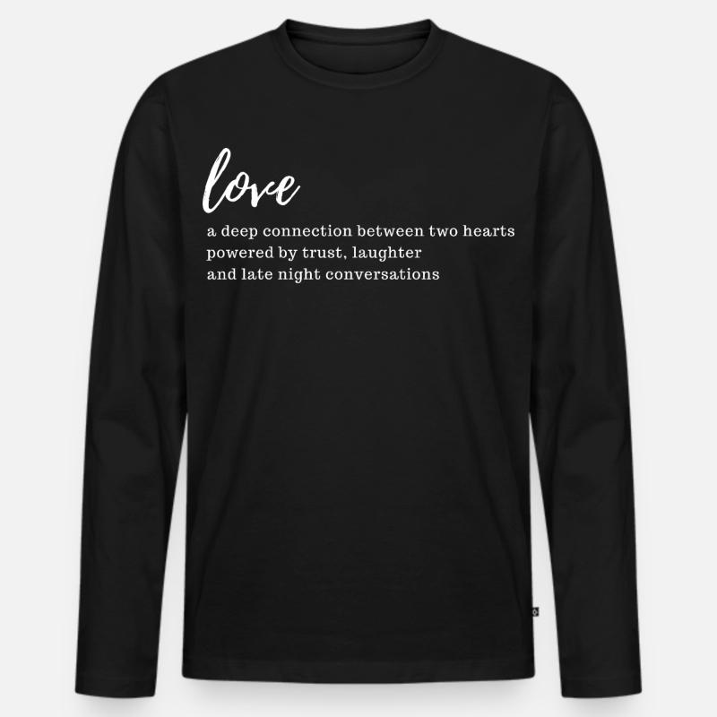 Love Text Valentines Day - Männer Premium Bio Langarmshirt - Schwarz