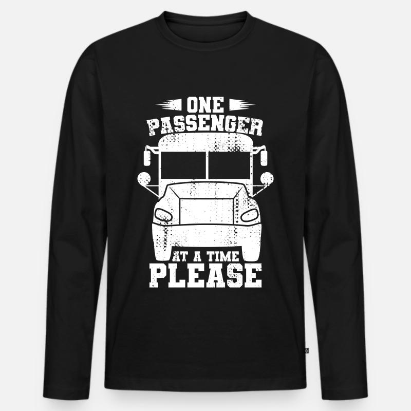 One Passenger at a Time Please - Männer Premium Bio Langarmshirt - Schwarz