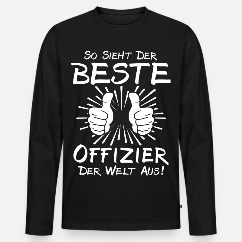 Bester Offizier - Männer Premium Bio Langarmshirt - Schwarz