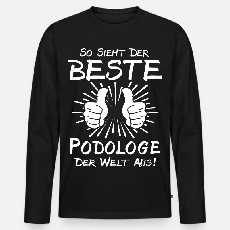 Bester Podologe - Männer Premium Bio Langarmshirt - Schwarz