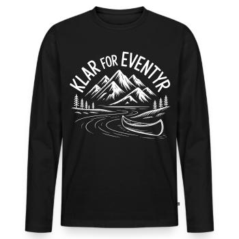Ready for adventures in the mountains and rivers - Men's Premium Organic Long Sleeve Shirt - black - Front - Nico (187cm)