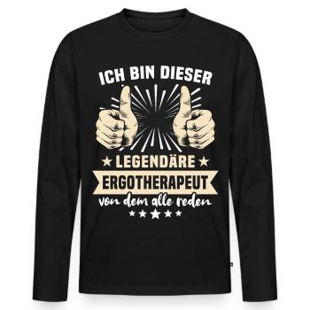 Ergotherapeut Sprüche - Männer Premium Bio Langarmshirt - Schwarz - Vorne - Nico (187cm)
