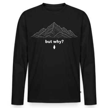Penguin | Funny Nihilistic Penguin - Men's Premium Organic Long Sleeve Shirt - black - Front - Nico (187cm)