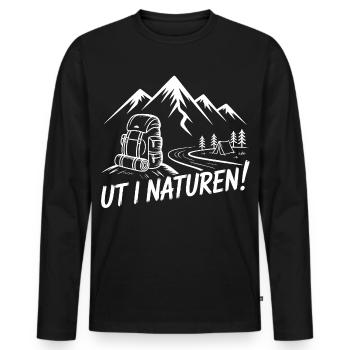 Backpacking in the mountains – Out in nature! - Men's Premium Organic Long Sleeve Shirt - black - Front - Nico (187cm)