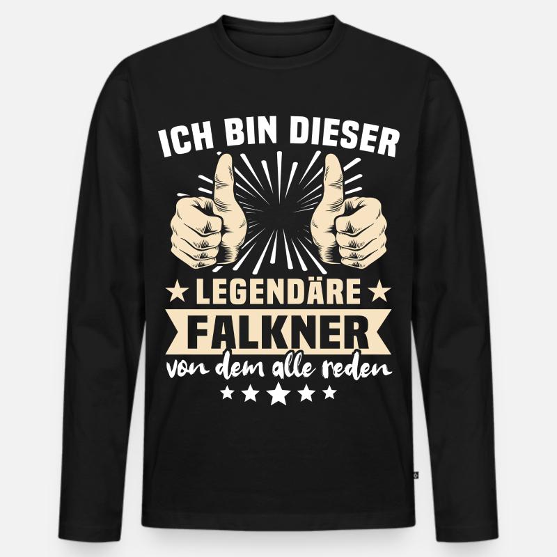 Falkner Sprüche - Männer Premium Bio Langarmshirt - Schwarz