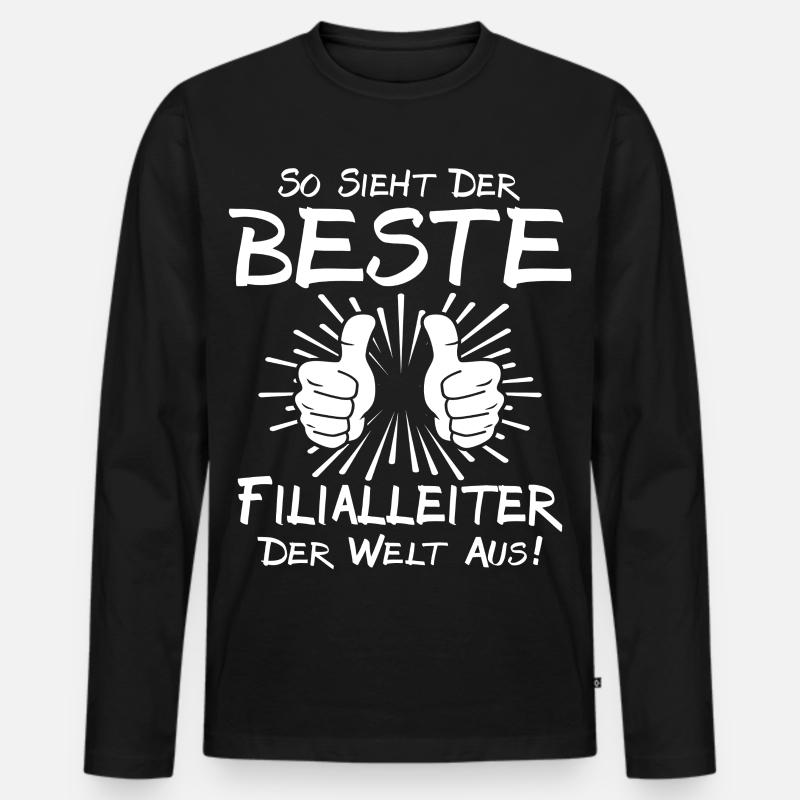 Bester Filialleiter - Männer Premium Bio Langarmshirt - Schwarz