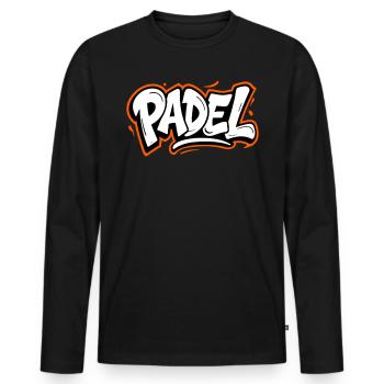 Padel Graffiti Style Sport Urban Look - Men's Premium Organic Long Sleeve Shirt - black - Front - Nico (187cm)