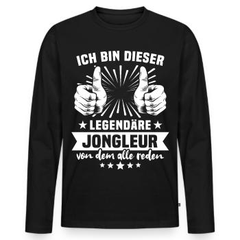 Jongleur Legende - Männer Premium Bio Langarmshirt - Schwarz - Vorne - Nico (187cm)