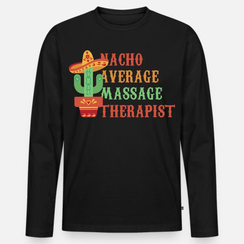 Nicht-nacho Durchschnittsmasseur - Männer Premium Bio Langarmshirt - Schwarz